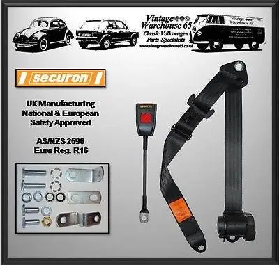 Bmw 5 Series E28 1981-1988 Front Automatic Inertia (Retractable) Seat Belt Black 1