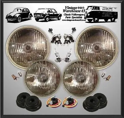 Rover P5 7" Main & 5 & 3/4" Halogen Conversion Sealed Beam Lhd Headlight Kit 1