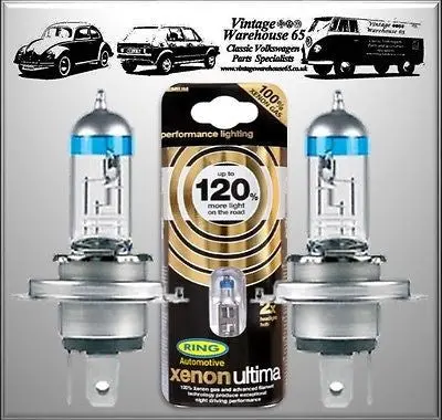 Vintage Warehouse 65 H4 Bright White Xenon Halogen Bulb Upgrade 1