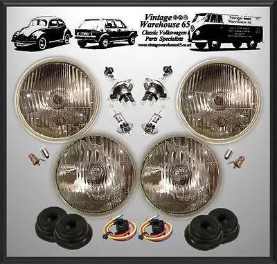 Ford Cortina Mk3 5 & 3/4" Lhd Sealed Beam Halogen Conversion Headlight Kit 1