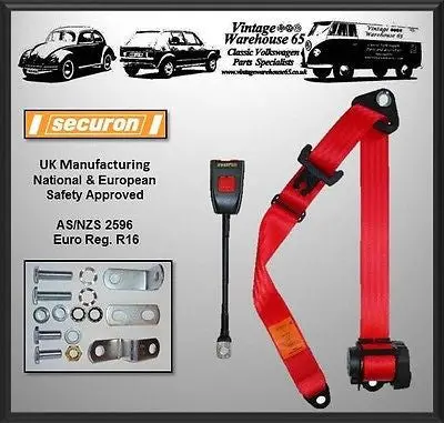 Bmw 5 Series E28 1981-1988 Front Automatic Inertia (Retractable) Seat Belt Red 1