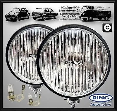 Vintage Warehouse 65 Classic 6" Rally Style 12V 55W Halogen Fog Lamps Pair 1