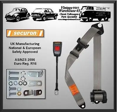 Bmw 5 Series E28 1981-1988 Front Automatic Inertia (Retractable) Seat Belt Grey 1