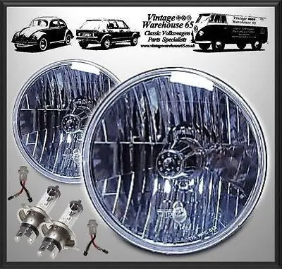 Mazda Mx5 Eunos Crystal Halogen 7" Sealed Beam Conversion Headlights With Bulbs 1