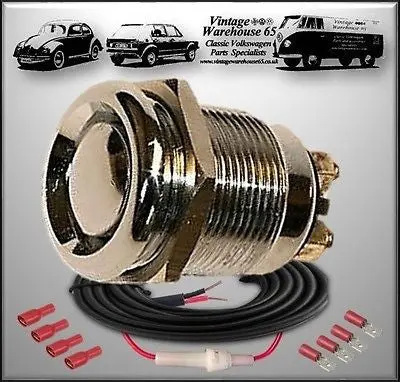 Ac 428 Fastback 7.0 Hatchback 1967-74 Chrome 12V Push Button Swith & Wiring Kit 1