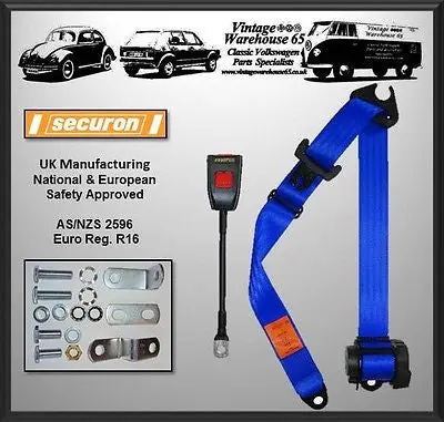 Bmw 5 Series E28 1981-1988 Front Automatic Inertia (Retractable) Seat Belt Blue 1