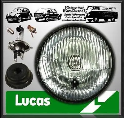 Triumph Bsa Norton Velocette Lucas 7" Halogen Conversion Headlight + Sidelight 1