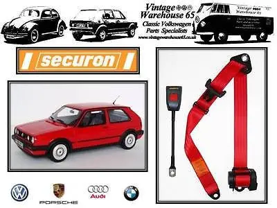 Volkswagen Golf Mk2 1.3 1.6 1.8 Gti G60 Red Front 3 Point Automatic Seatbelt 30R 1