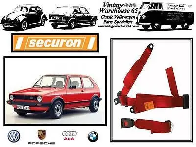 Volkswagen Golf Mk1 1.1 1.3 1.6 1.8 Gti Red Rear Static 3 Point Seatbelt 200 1