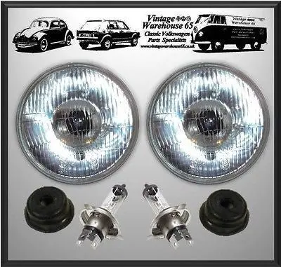 Volvo P Amazon Gt 7" Sealed Beam Halogen Conversion Headlights No Sidelights 1