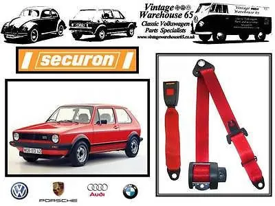 Volkswagen Golf Mk1 1.1 1.3 1.6 1.8 Gti Red Rear 3 Point Automatic Seatbelt 264 1