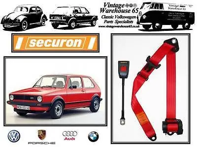 Volkswagen Golf Mk1 1.1 1.3 1.6 1.8 Gti Red Front 3 Point Automatic Seatbelt 30R 1