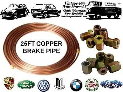 Triumph Herald Dolomite Spitfire Tr Brake Pipe + 3/8" Male & Female Connectors 1