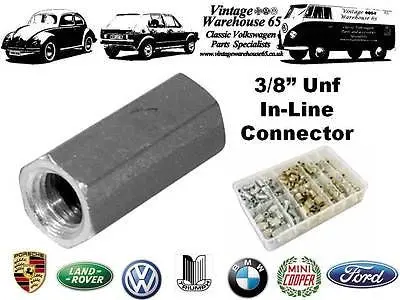 Classic Mini Austin Cooper Clubman 3/8" Unf Female Inline Brake Pipe Connector 1