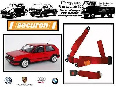Volkswagen Golf Mk2 1.1 1.3 1.6 1.8 Gti G60 Red Rear Static 3 Point Seatbelt 200 1