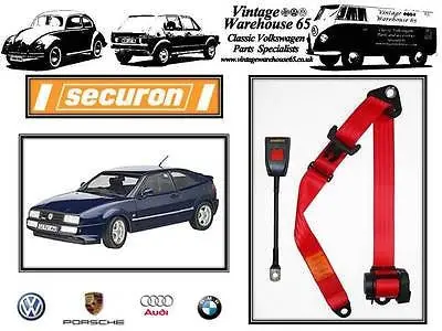Volkswagen Corrado 1.8 2.0 16V G60 Red Front 3 Point Automatic Seatbelt 30R 1