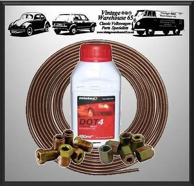 Triumph Spitfire Herald Gt6 25Ft Copper Nickel Brake Pipe, Unions & Brake Fluid 1