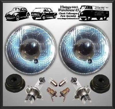 Vintage Warehouse 65 Flat 7" Sealed Beam Halogen Conversion Headlight Kit 1