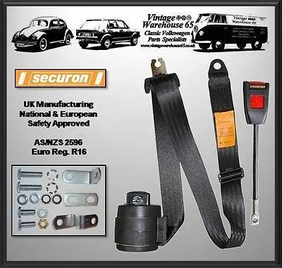 Volkswagen Karmann Ghia Type 3 1500 Coupe Front 3 Point Automatic Seatbelt Kit 1