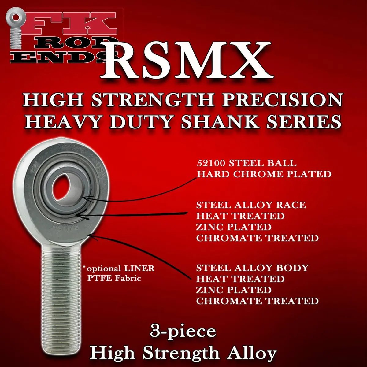 Fk Rod End Bearing – Heavy-Duty Rsmx10-8T, Threaded Shaft Mount 1