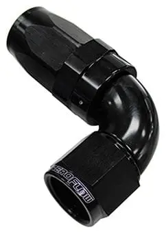 150-Series One-Piece Tapered Swivel Hose Fitting – 90° Full-Flow -20An, Black Anodized (Af153-20Blk) 1