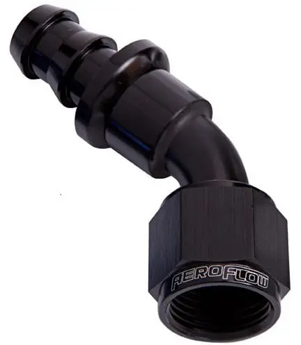 Af402-06Blk 400 Series 45° Push-Lock Hose End – -6An Black Anodized 1