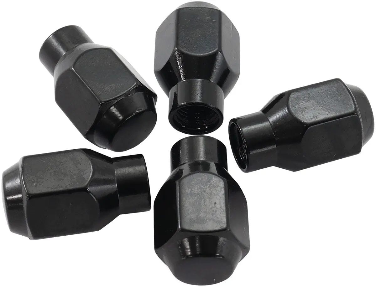 Conical Et-Style Closed Black Wheel Nuts – 1/2"-20 Thread, Af3022-4000 Hex Design 1