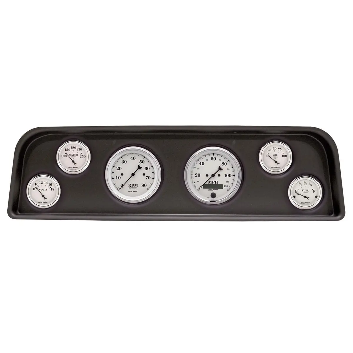 Autometer Old Tyme White Instrument Cluster Kit — 8-Gauge Layout (2104-08) 1