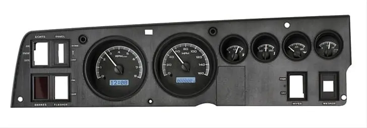 Dakota Digital Vhx-68D-Chg-S-W Analog Gauge System – Direct Replacement, Chrome Bezel, Gray Face 1