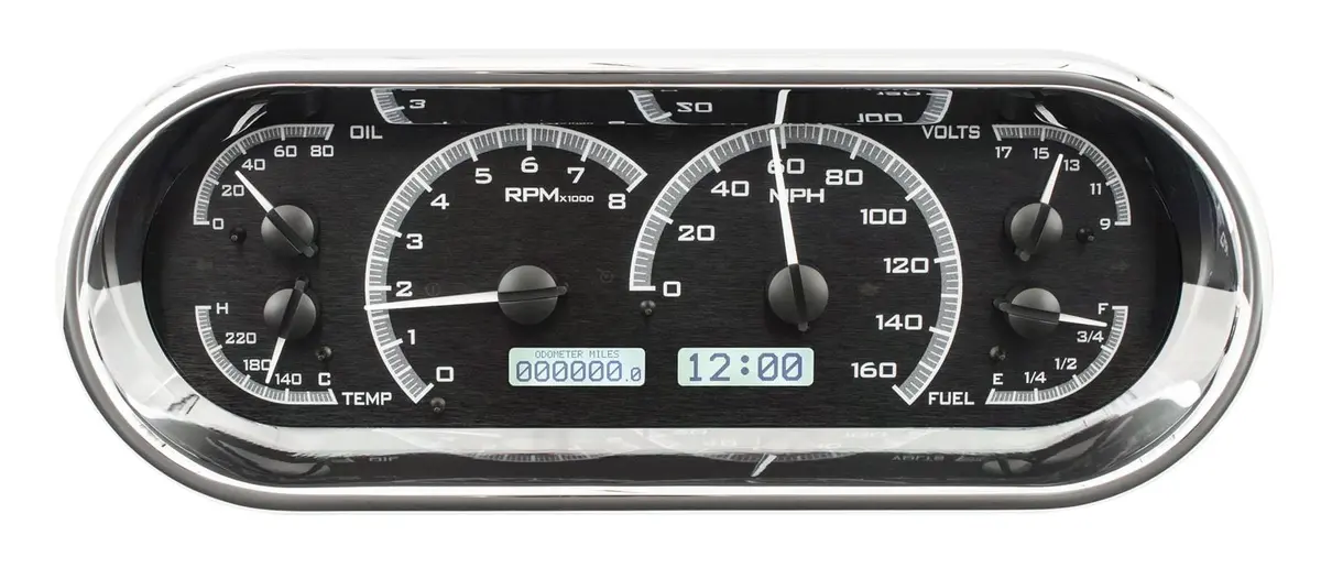 Dakota Digital Vhx-1018-K-W Recessed Oval Analog Gauge Kit 1