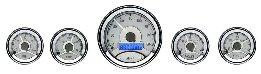 Dakota Digital Vhx-1050-S-R Universal Analog Gauge Kit – Round, 5", Vhx Series 1