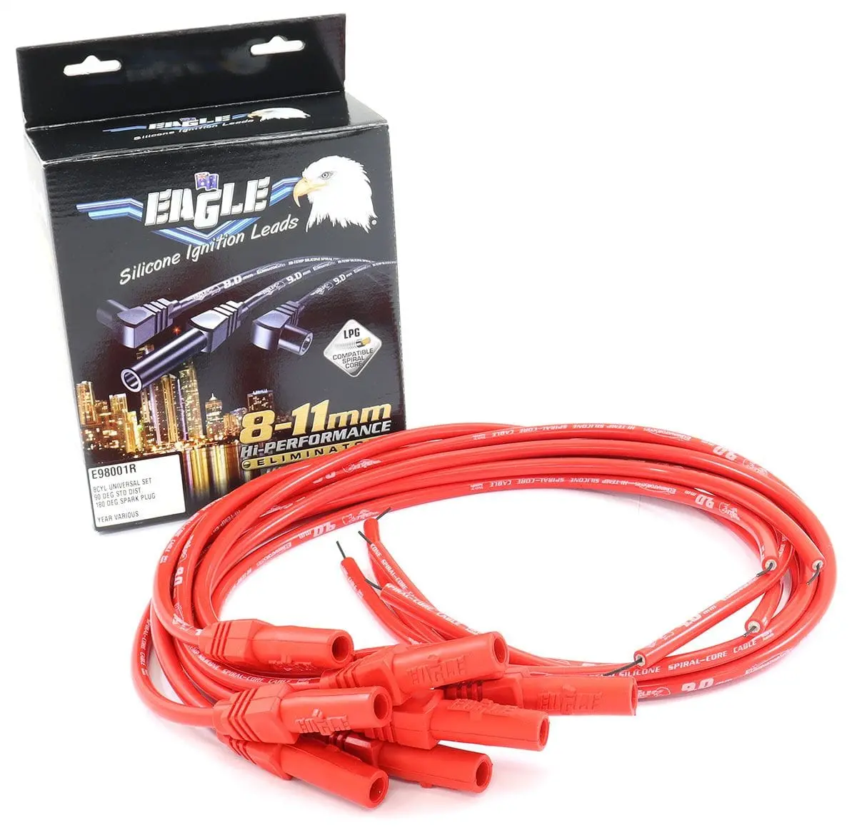 Ele98001R 9Mm Eliminator Series I Spark Plug Wire Set – Red Silicone 1