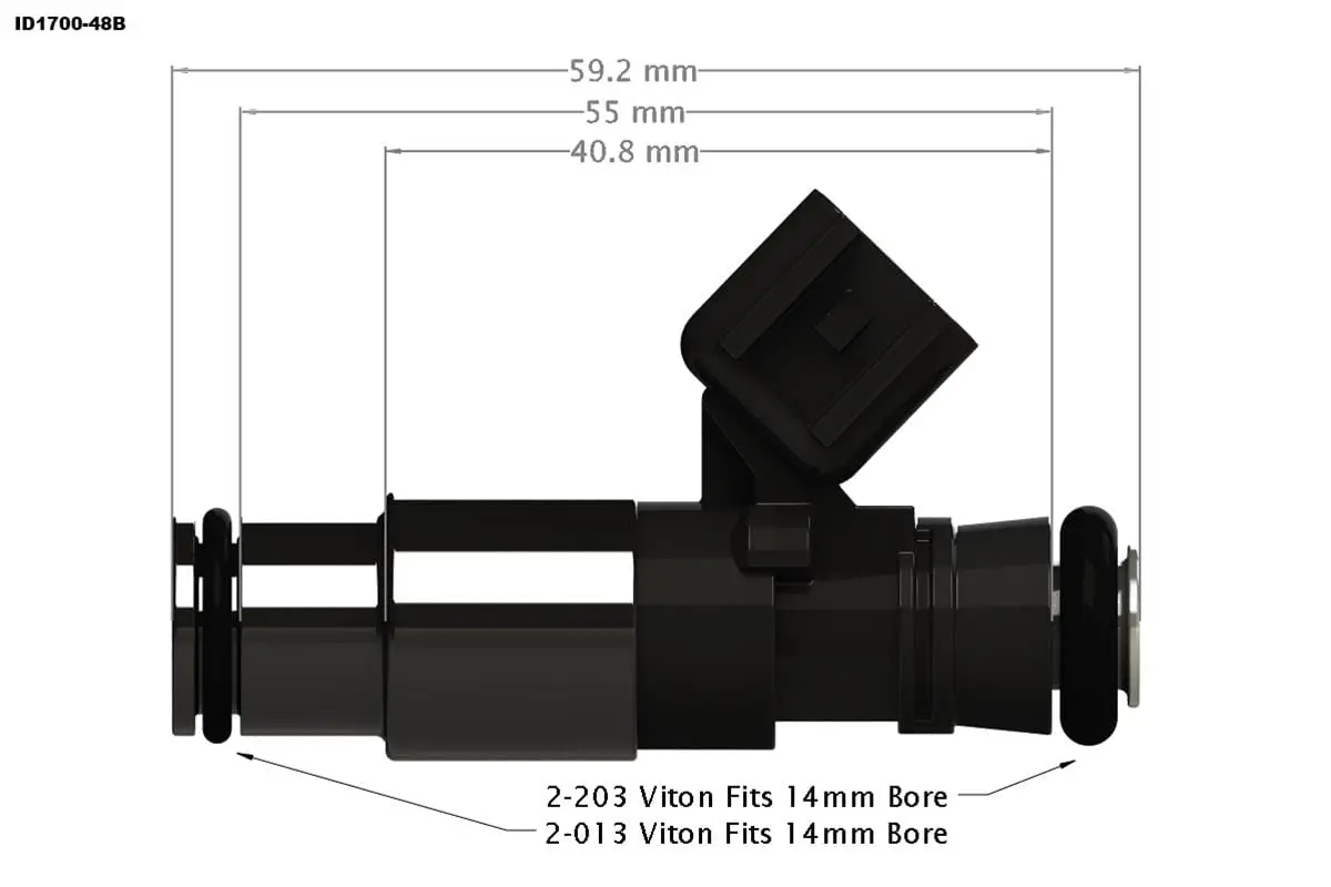 Injector Dynamics Id1700X High-Flow Fuel Injectors – 1700.48.14.14B.6 1